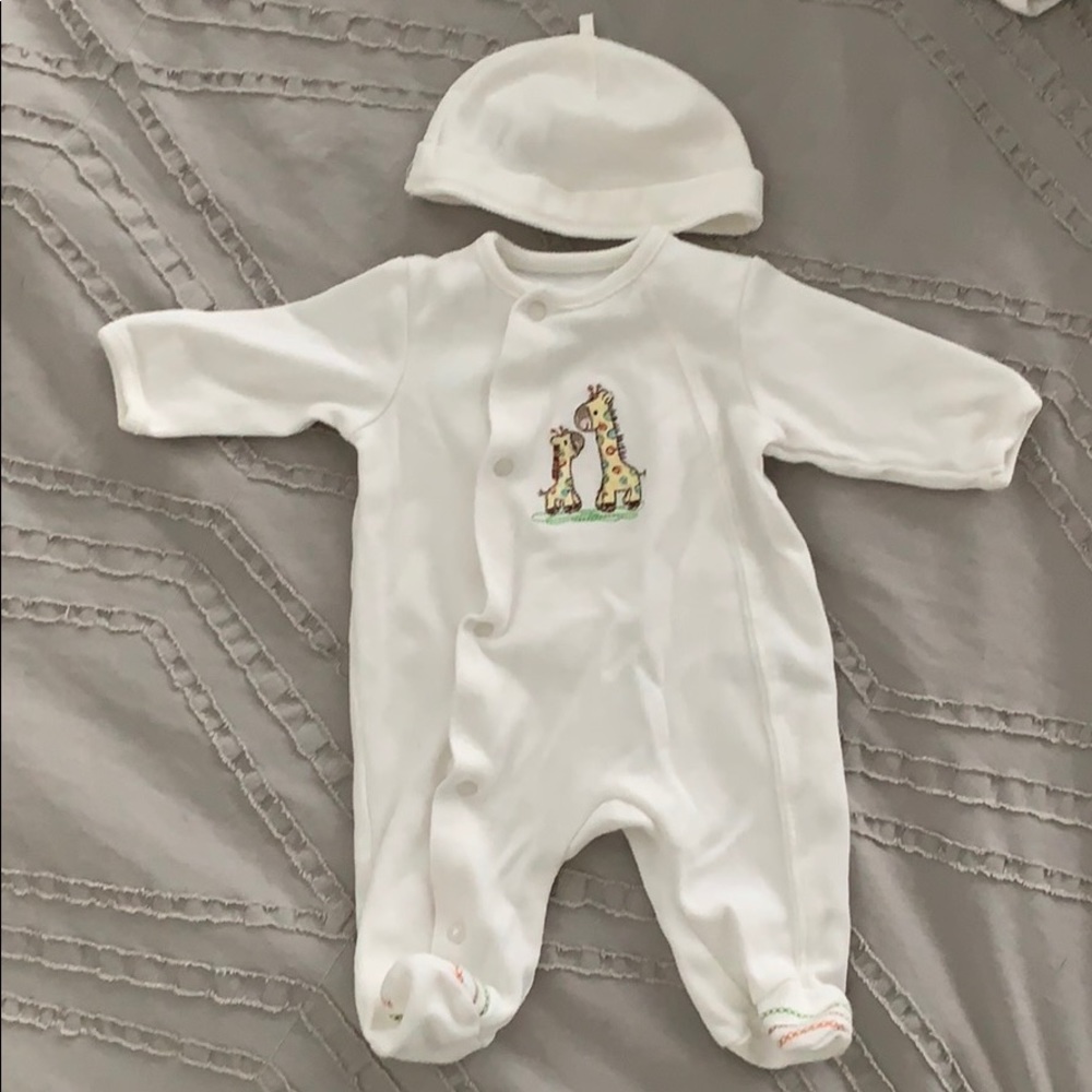 Little Me Giraffe Footie Pajama Newborn size